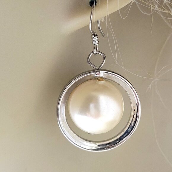 Faux Pearl Dangle Earrings - Picture 9 of 12